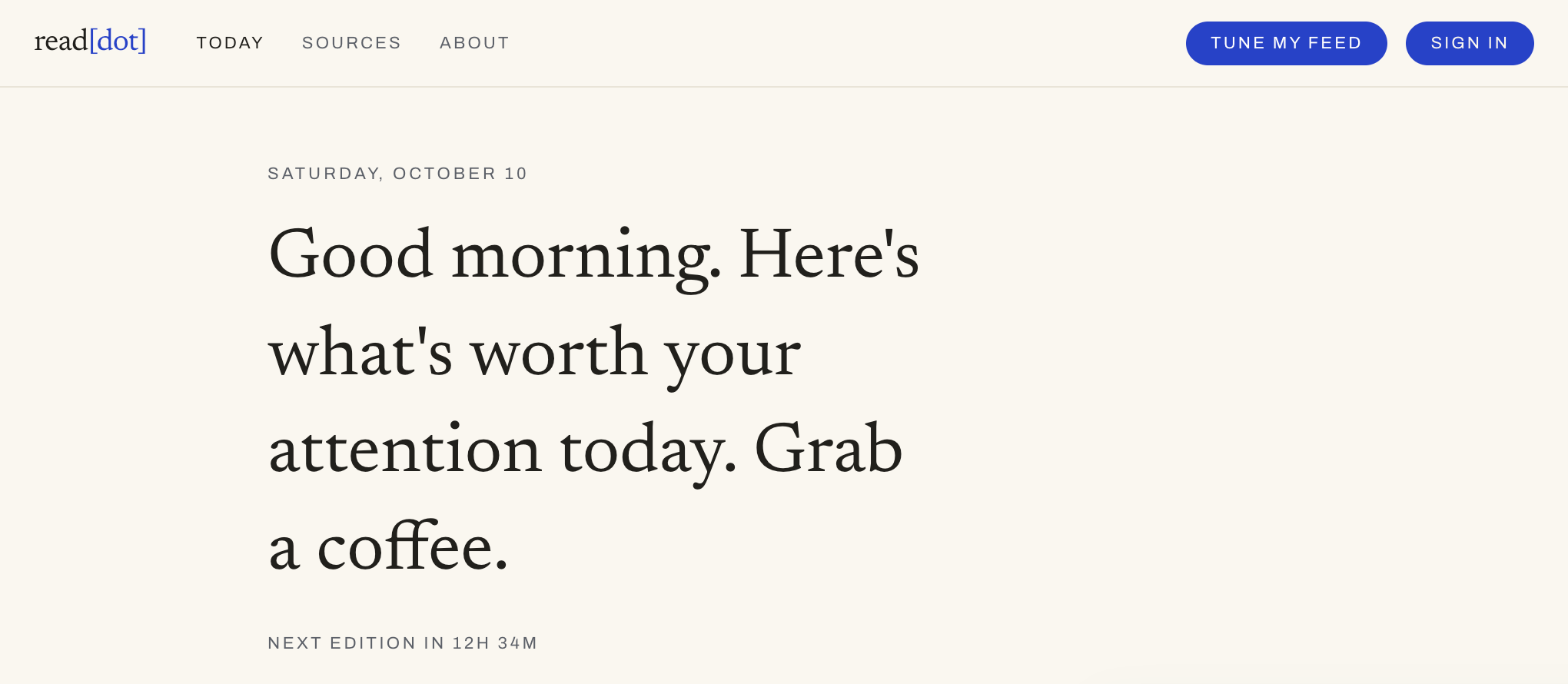 The read[dot] morning edition greeting